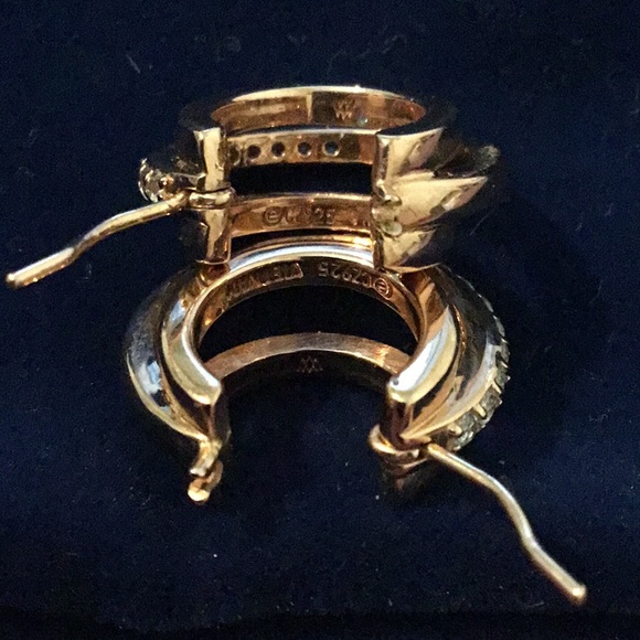 NEW Victoria Wieck 14k Rose Gold /925 Triple Hoop CZ Brilliant Hoop Earrings - Picture 15 of 16